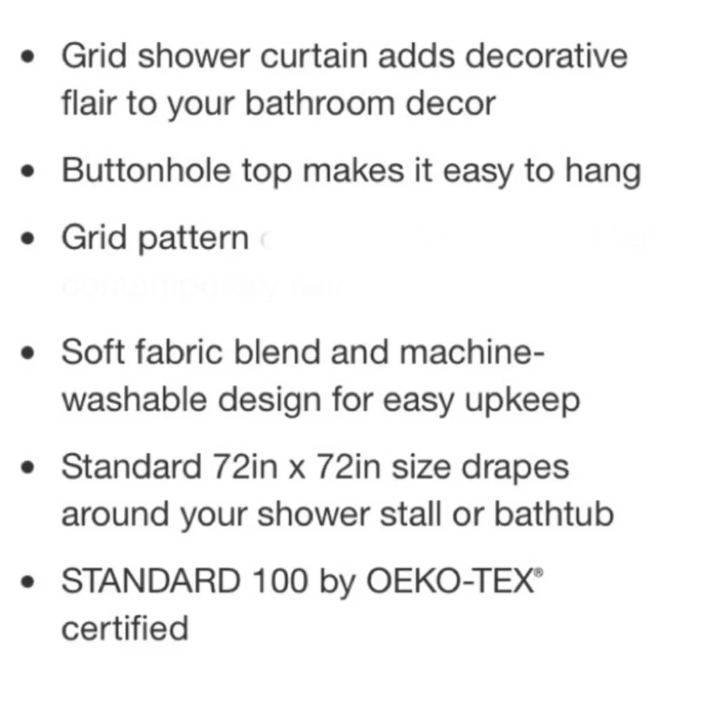 Threshold gray Plaid Shower Curtain‎